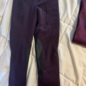 Kerrits Kids Dark Purple and Black Leggings